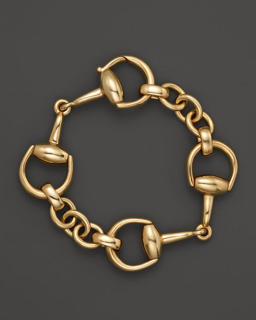 Gucci 18k Yellow Gold Small Horsebit Bracelet | Lyst