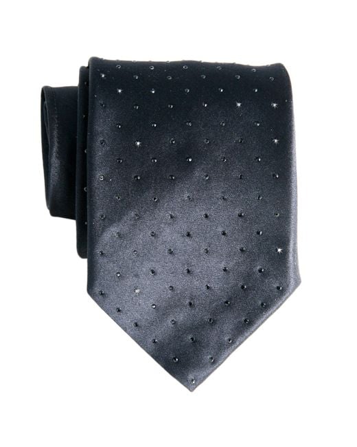 Black.co.uk Black Swarovski Crystal Studded Silk Tie for men