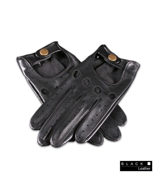 Black.co.uk Top Seller men's Black Leather Driving Gloves in Black for