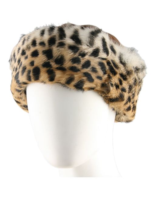 Leopard Print Rabbit Fur Hat 