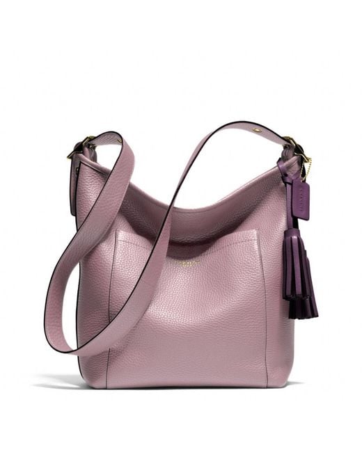 COACH Purple Legacy Duffle in Pebbled Leather