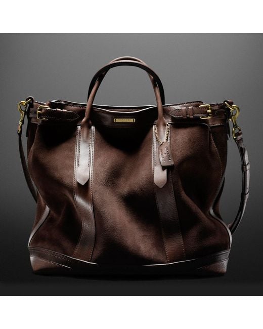 COACH Billy Reid Hero Tote in Suede in Brown for Men | Lyst