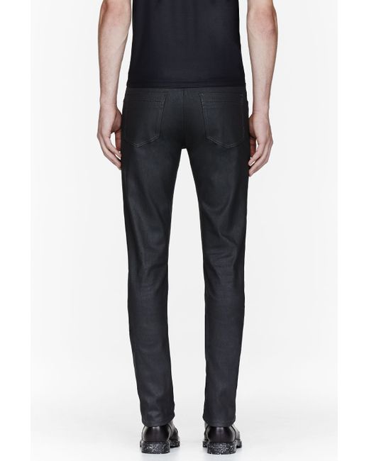 Calvin Klein Black Waxed Denim Serge Jeans for men