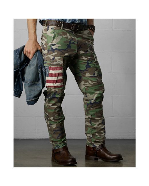 Denim & Supply Ralph Lauren Green Knox Camo Cargo Pants for men
