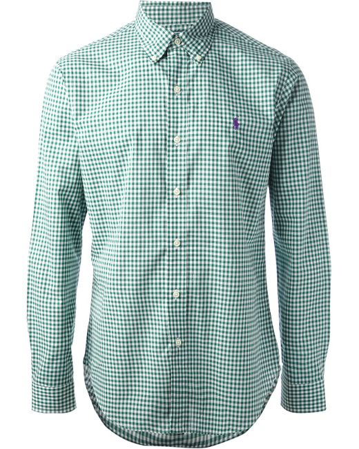Polo Ralph Lauren Green Gingham Oxford Shirt for men