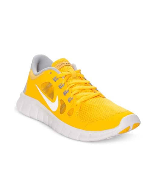 Nike Yellow Girls Free Run 5 Laf Running Sneakers