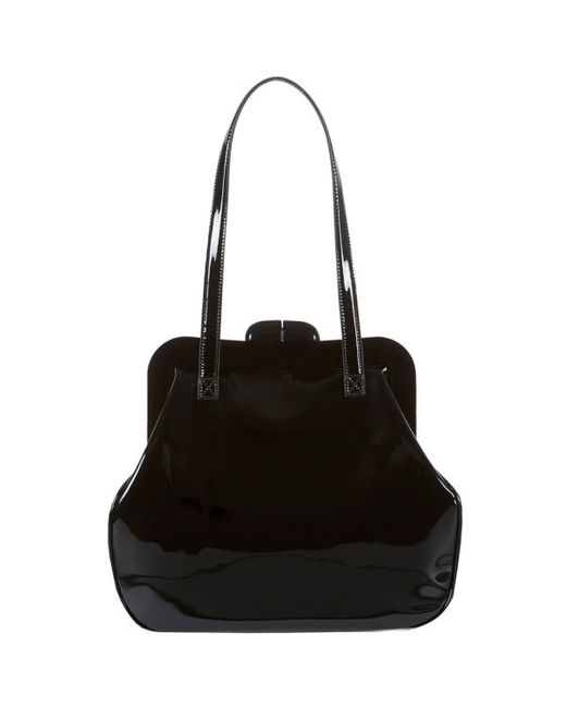 Lulu Guinness Black Mid Pollyanna Patent Leather Bag