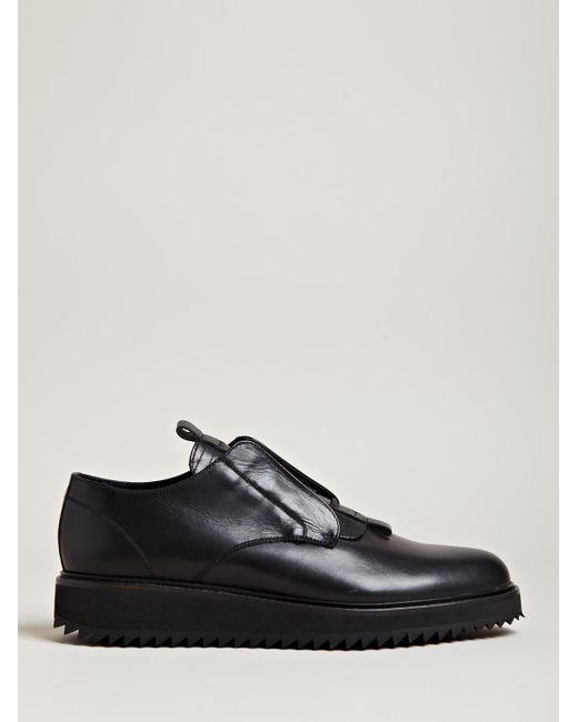 Damir Doma Black Mens Flautim Ripple Sole Leather Shoes for men