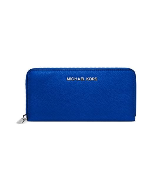 Michael Kors Blue Bedford Zip Around Continental Wallet