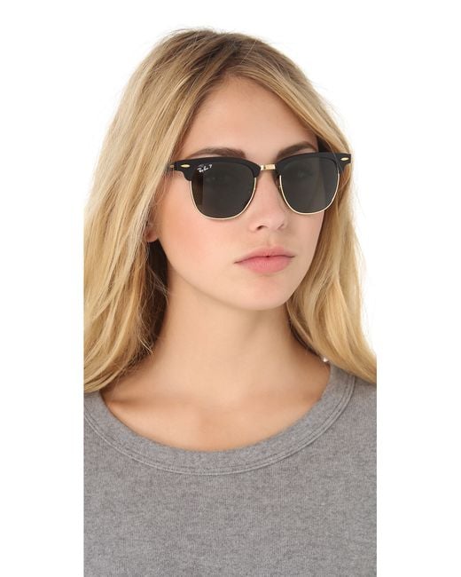 Kontrovers Uovertruffen trone Ray-Ban Oversized Two Tone Clubmaster Sunglasses in Black | Lyst