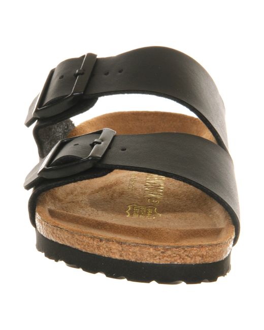 birkenstock arizona black leather two strap sandals