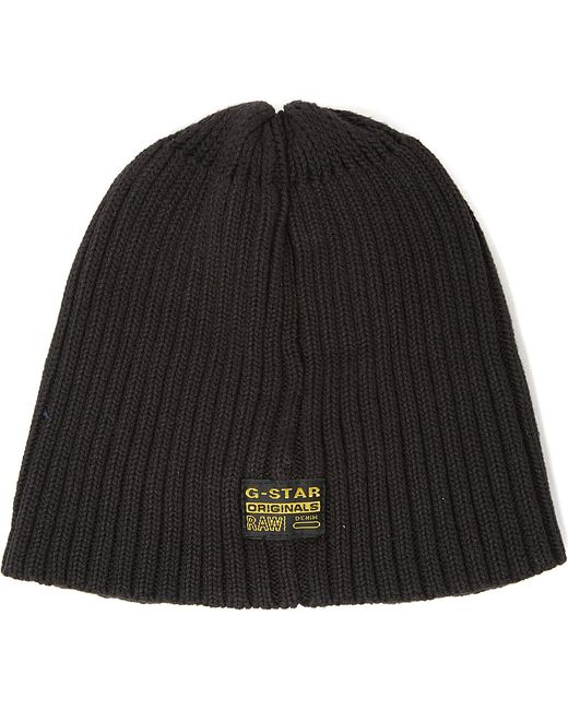 G-Star RAW Milton Originals Knitted Beanie Hat in Black for Men | Lyst UK