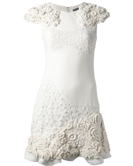 Alexander mcqueen white lace deals dress