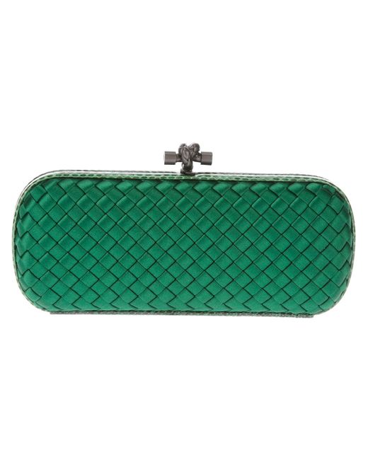 Bottega Veneta Green Knot Box Clutch Bag