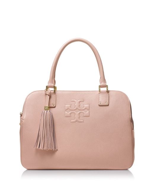 Tory Burch Pink Thea Triple Zip Compartment Satchel