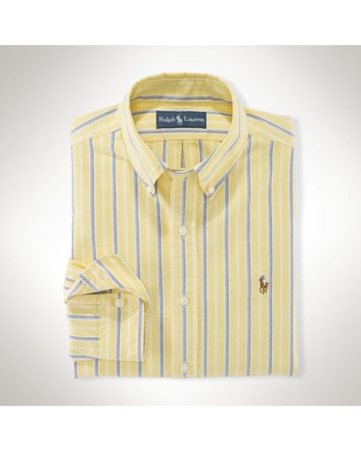 Polo Ralph Lauren Yellow Classic Striped Oxford Shirt for men