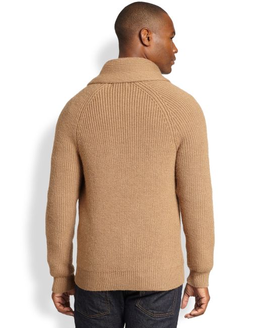 Vince Shawl Collar Cardigan in Brown for Men | Lyst