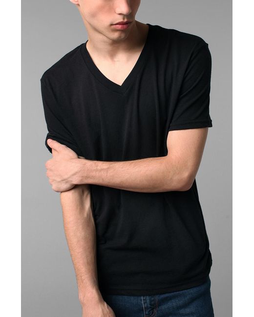 BDG Slim Fit Cotton V Neck Tee in Black for Men Lyst
