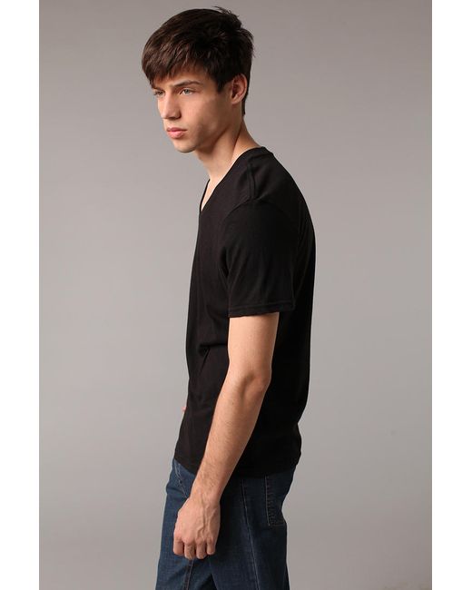 BDG Black Slim-Fit Cotton V-Neck Tee for men