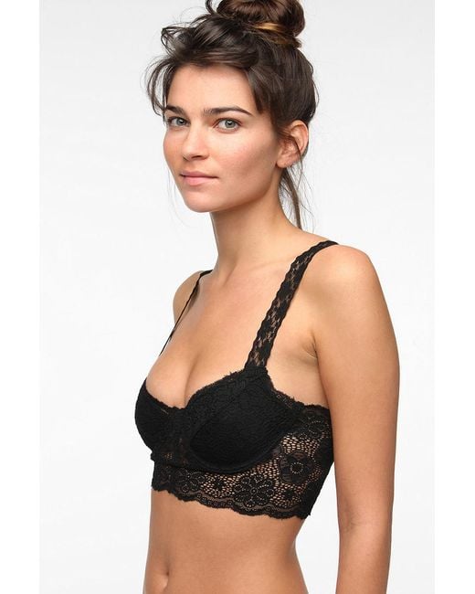Urban Outfitters Black Sparkle Fade Lace Bralette