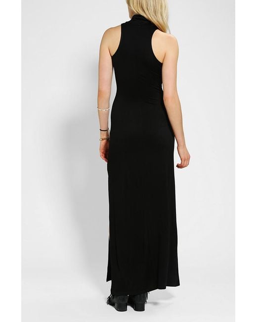 Urban Outfitters Black Sparkle Fade Sleeveless Turtleneck Maxi Dress