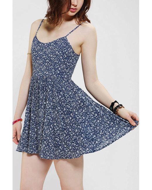 Urban Outfitters Lucca Couture Floral Babydoll Dress in Blue Lyst