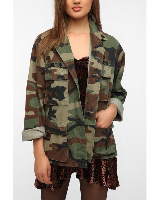 Urban Outfitters Green Oversized Camo Jacket