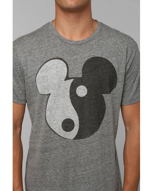 Urban Outfitters Gray Junk Food Mickey Mouse Yin Yang Tee for men