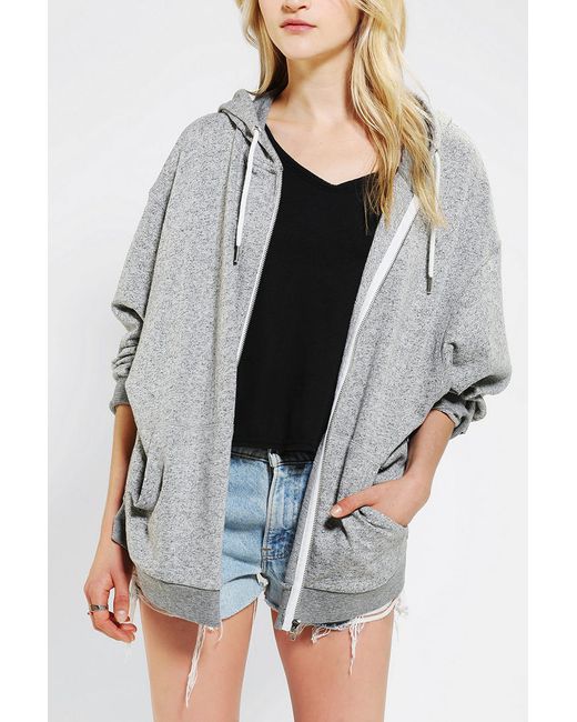 Urban Outfitters Gray Oversized Zip Up Hoodie Sweatshirt