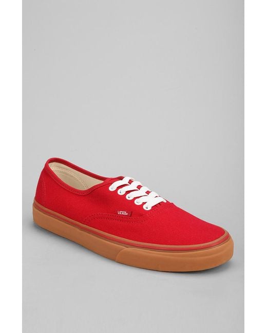 Vans Red Authentic Gum Sole Sneaker for men