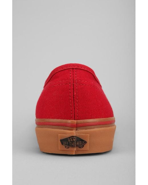 Vans Authentic Gum Sole Sneaker in Red for Men | Lyst