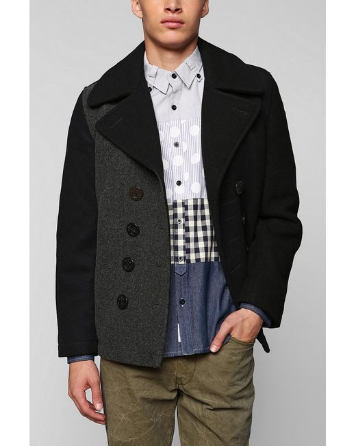 Urban Outfitters Black I Spiewak Sons Dugan Peacoat for men
