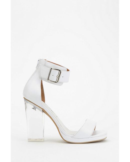 Urban Outfitters White Jeffrey Campbell Soiree Clear Heeled Sandal