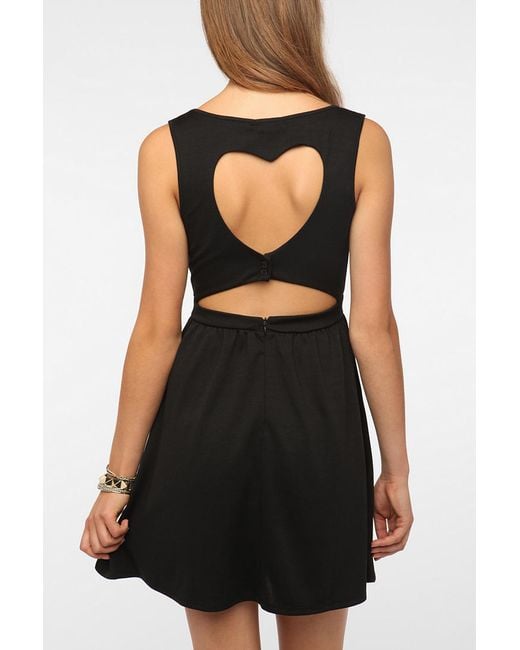 Urban Outfitters Black Heart Cutout Back Dress