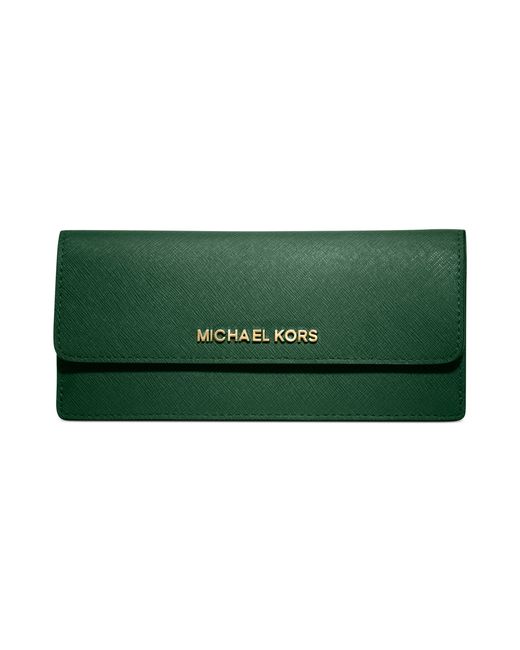 Michael Kors Jet Set Travel Wallet in Green | Lyst