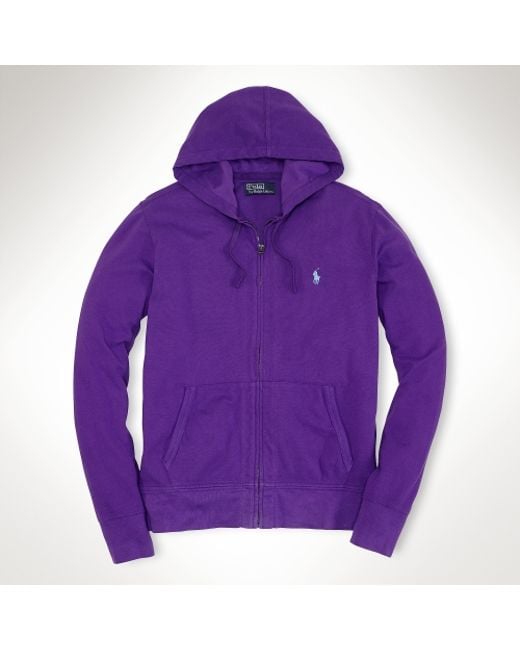 Polo Ralph Lauren Purple Full-zip Cotton Mesh Hoodie for men