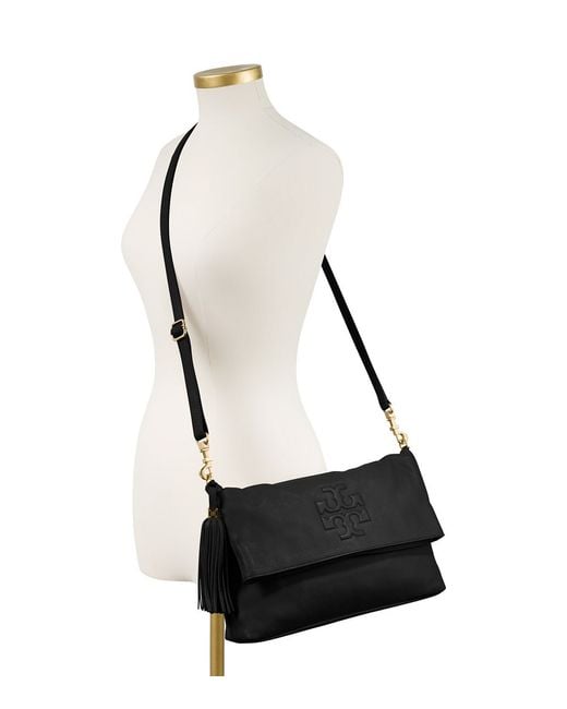 Tory Burch Thea Fold over Cross body in Black Lyst
