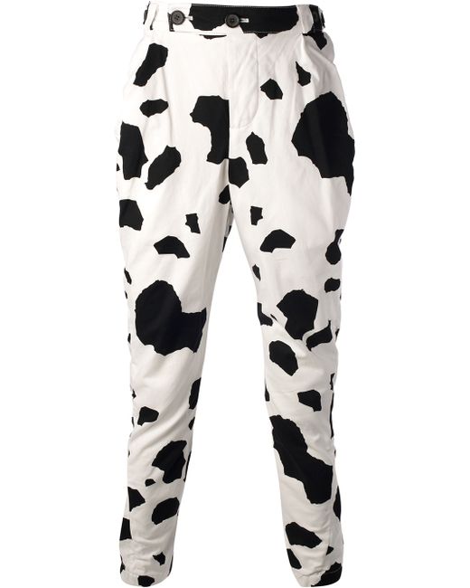 Bernhard Willhelm White Cow Print Trouser for men