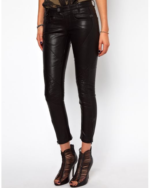 G Star RAW New Radar Skinny Faux Leather Trousers in Black Lyst