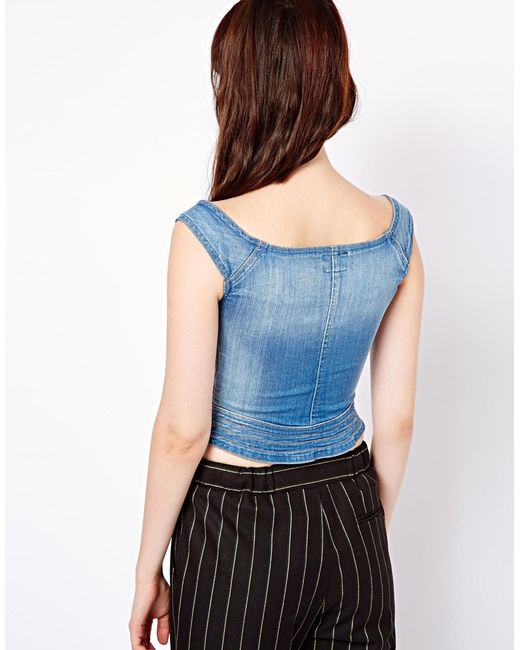 Vivienne Westwood Lee Denim Bustier in Blue | Lyst