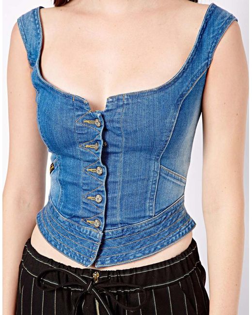 Vivienne Westwood Lee Denim Bustier in Blue | Lyst