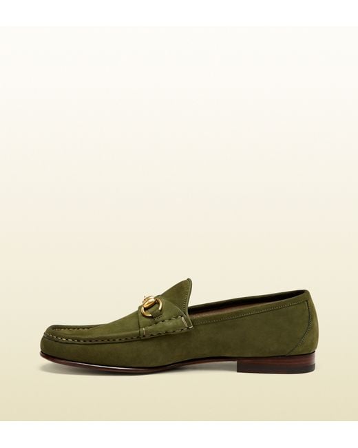 Gucci 1953 Horsebit Loafer In Suede in Green for Men Lyst