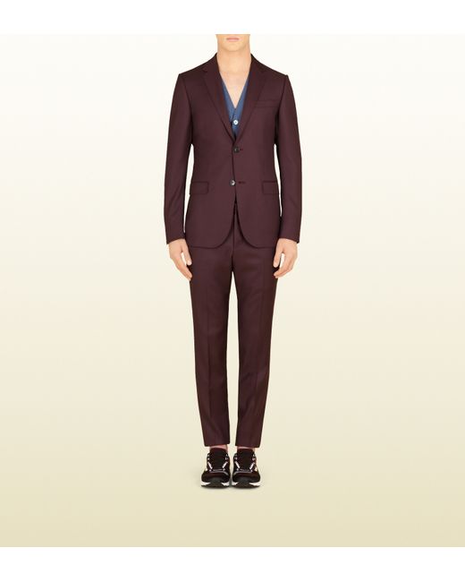 Gucci Purple Wool Mohair Monaco Suit for men