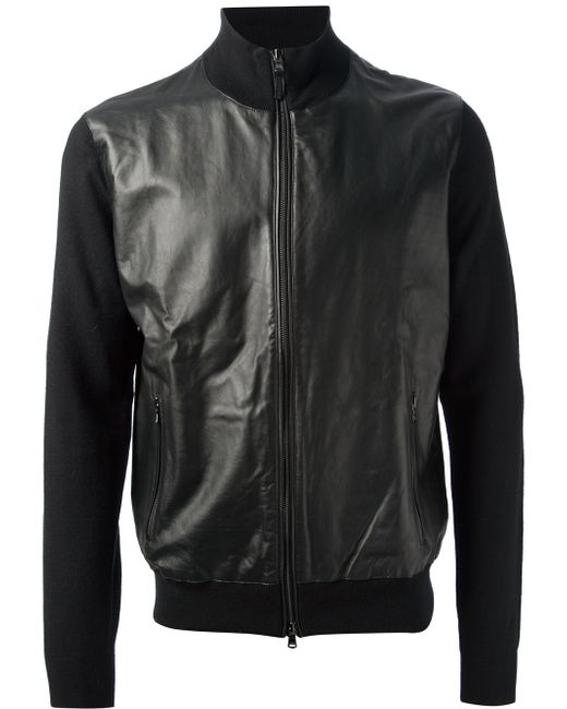 Michael Kors Black Leather Front Cardigan for men