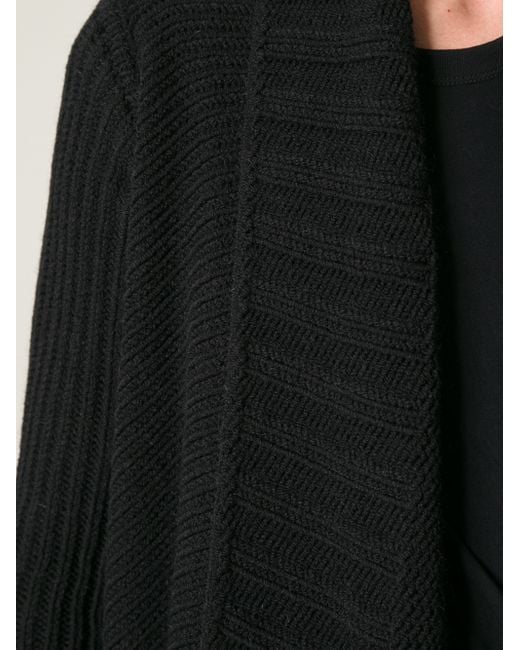 Rick Owens Long Cardigan Wrap in Black for Men | Lyst