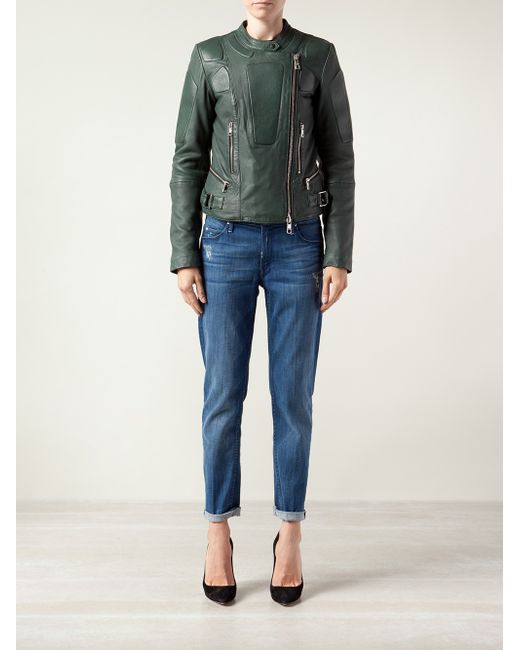 Closed Lamb Leather Moto Jacket in 