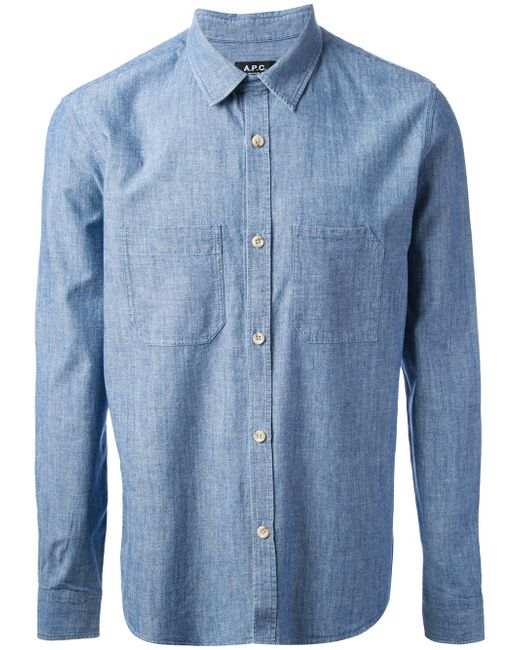 A.P.C. Chambray Work Shirt in Blue for Men | Lyst