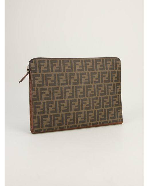 Fendi Zucca Laptop Case in Brown Lyst