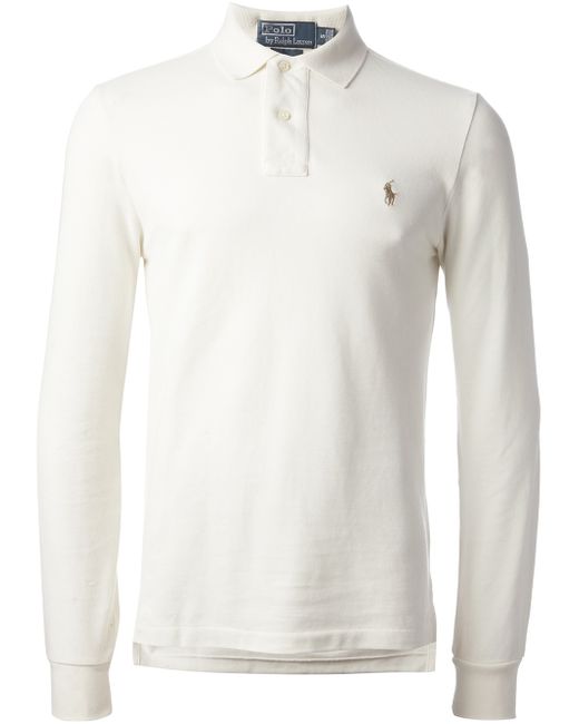 Polo Ralph Lauren White Long Sleeve Polo Shirt for men