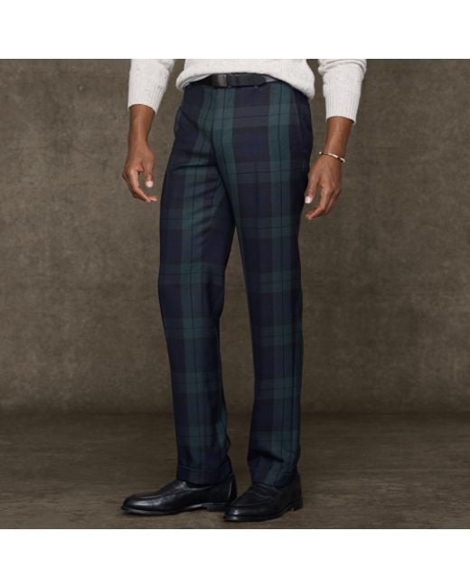 Polo Ralph Lauren Blue Customfit Blackwatch Trousers for men